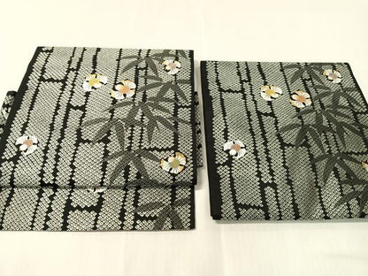 平和屋着物●つけ帯　唐織　ふくら雀　黒地　金糸　正絹　逸品　CABJ0506vp