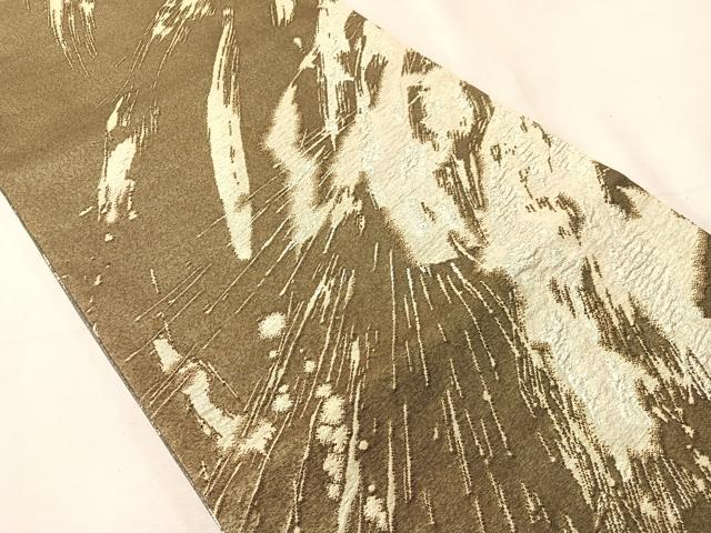平和屋着物●両面　全通柄袋帯　作家物　大西織物謹製　光　お多福　金銀糸　長尺　反端付き　正絹　逸品　未使用　CABJ0513vp