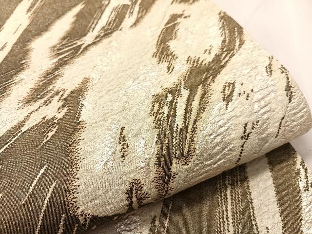 平和屋着物●両面　全通柄袋帯　作家物　大西織物謹製　光　お多福　金銀糸　長尺　反端付き　正絹　逸品　未使用　CABJ0513vp