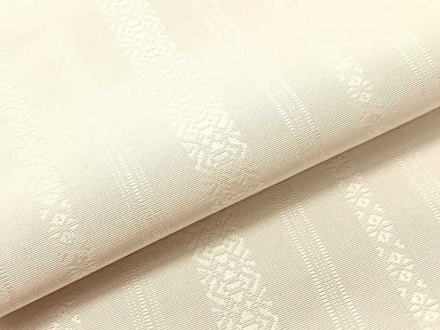 平和屋着物●本場筑前博多織　両面　全通柄京袋帯　献上　白色　正絹　逸品　CABJ0514vp