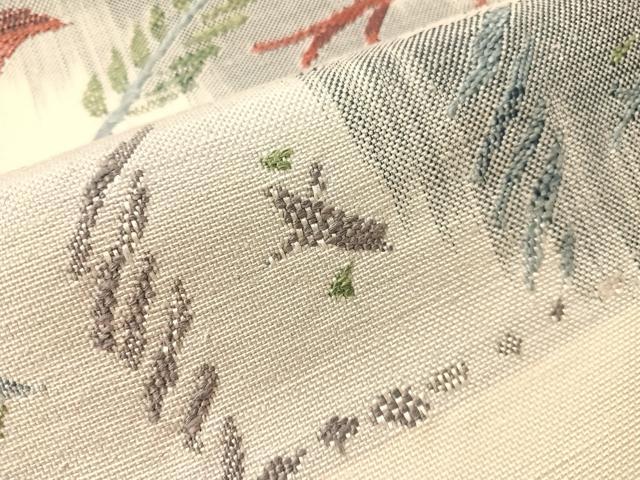 平和屋着物●八寸名古屋帯　紬地　横段抽象文　正絹　逸品　CABJ0515vp