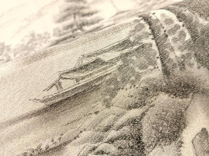 平和屋着物●六通柄袋帯　作家物　手描き　綴れ　京の景　嵐山　銀糸　正絹　逸品　CABJ0517vp