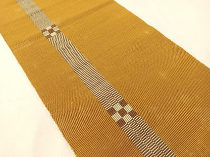 平和屋着物●本場黄八丈　紬　八寸名古屋帯　間道　正絹　逸品　未使用　CABJ0519vp