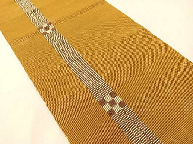 平和屋着物●本場黄八丈　紬　八寸名古屋帯　間道　正絹　逸品　未使用　CABJ0519vp