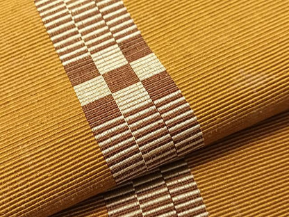 平和屋着物●本場黄八丈　紬　八寸名古屋帯　間道　正絹　逸品　未使用　CABJ0519vp