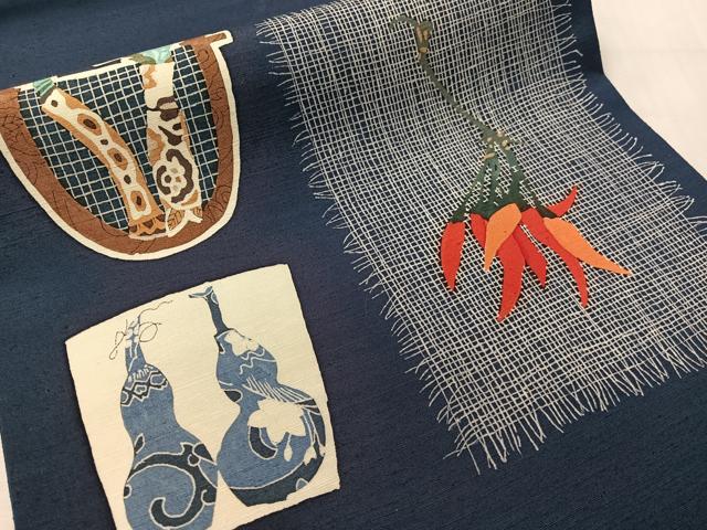 平和屋着物●太鼓柄袋帯　紬地　型染め　成り物　正絹　逸品　CABJ0521vp