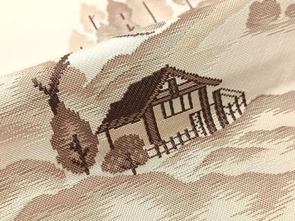 平和屋着物●本場筑前博多織　八寸名古屋帯　風景文　献上　正絹　逸品　未使用　CABJ0522vp