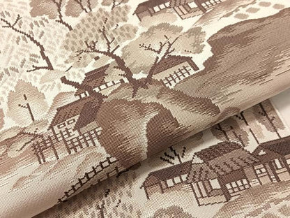 平和屋着物●本場筑前博多織　八寸名古屋帯　風景文　献上　正絹　逸品　未使用　CABJ0522vp