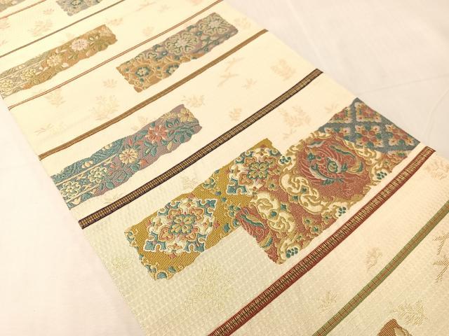 平和屋着物●六通柄袋帯　あけぼの繭　菱絢錦　金糸　正絹　逸品　CABJ0524vp