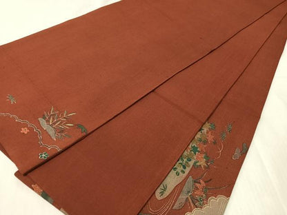 平和屋着物●中国三大刺繍　相良刺繍　太鼓柄袋帯　紬地　御所解文　金彩　正絹　逸品　CABJ0531vp