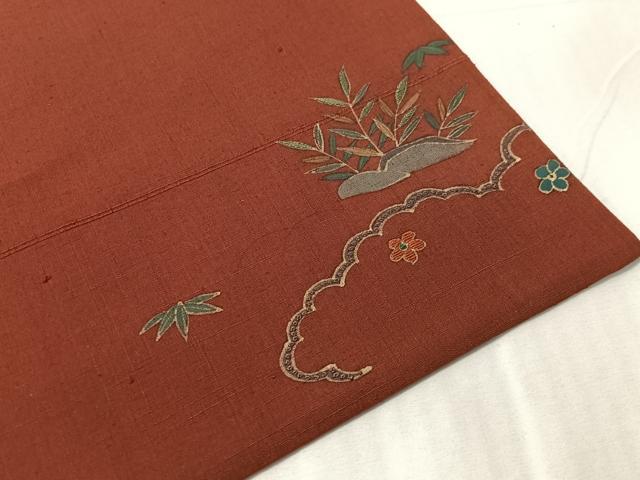 平和屋着物●中国三大刺繍　相良刺繍　太鼓柄袋帯　紬地　御所解文　金彩　正絹　逸品　CABJ0531vp