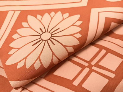 平和屋着物●塩瀬　九寸開き名古屋帯　型染め　菱吉祥花文　正絹　逸品　CABJ0532vp
