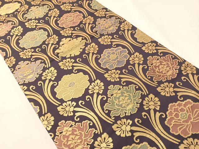 平和屋着物●全通柄袋帯　名物裂　金糸　正絹　逸品　CABJ0534vp