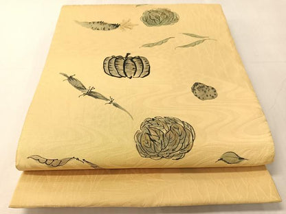 平和屋着物●太鼓柄袋帯　手描き　成り物　金彩　正絹　逸品　CABJ0536vp