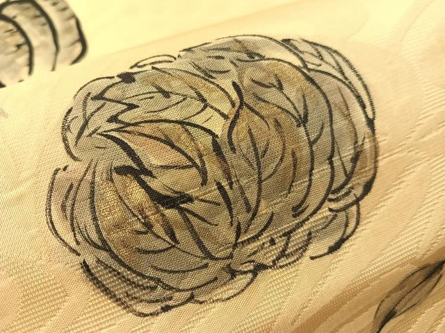 平和屋着物●太鼓柄袋帯　手描き　成り物　金彩　正絹　逸品　CABJ0536vp