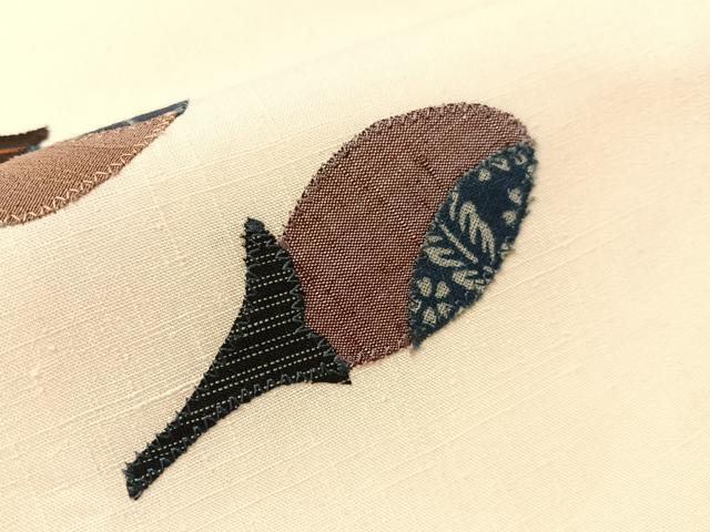 平和屋着物●九寸名古屋帯　紬地　パッチワーク　成り物　正絹　逸品　CABJ0537vp
