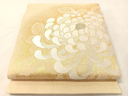 平和屋着物●太鼓柄袋帯　當麻つづれ　乱菊　金糸　正絹　逸品　CABJ0546vp