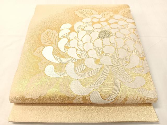 平和屋着物●太鼓柄袋帯　當麻つづれ　乱菊　金糸　正絹　逸品　CABJ0546vp
