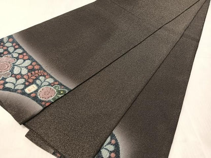 平和屋着物●太鼓柄袋帯　作家物　辻が花　絞り　銀通し地　正絹　逸品　CABJ0547vp