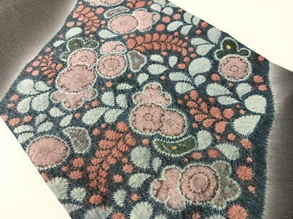 平和屋着物●太鼓柄袋帯　作家物　辻が花　絞り　銀通し地　正絹　逸品　CABJ0547vp