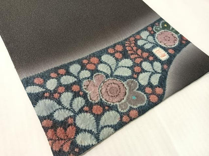 平和屋着物●太鼓柄袋帯　作家物　辻が花　絞り　銀通し地　正絹　逸品　CABJ0547vp