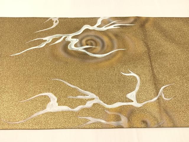 平和屋着物●琳派乃世界　灘昆年　太鼓柄袋帯　手描き　雲龍　金彩　正絹　逸品　CABJ0550vp