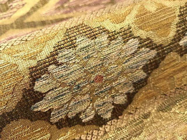 平和屋着物●六通柄袋帯　花菱横段文　金糸　正絹　逸品　CABJ0552vp