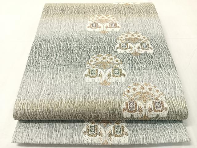 平和屋着物●六通柄袋帯　櫛織　象　正絹　逸品　CABJ0555vp