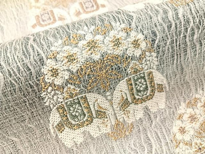 平和屋着物●六通柄袋帯　櫛織　象　正絹　逸品　CABJ0555vp