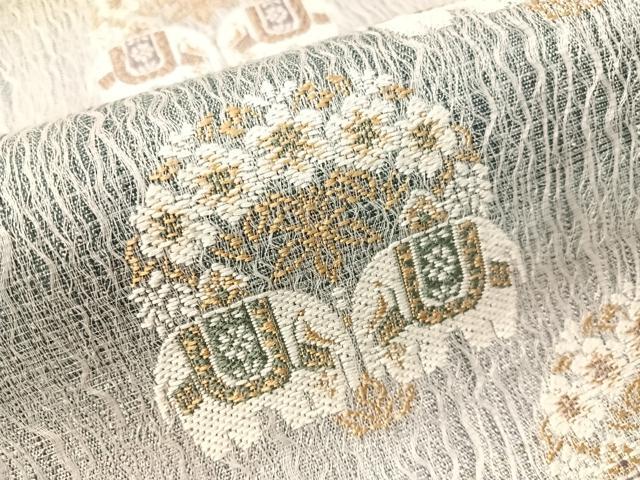 平和屋着物●六通柄袋帯　櫛織　象　正絹　逸品　CABJ0555vp