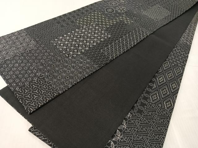 平和屋着物●総刺繍　刺し子　全通柄袋帯　吉祥柄　正絹　逸品　CABJ0556vp