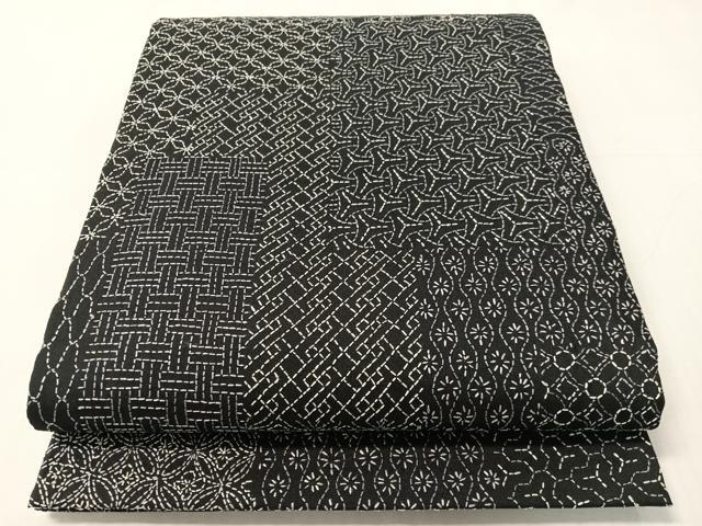 平和屋着物●総刺繍　刺し子　全通柄袋帯　吉祥柄　正絹　逸品　CABJ0556vp