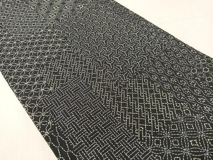 平和屋着物●総刺繍　刺し子　全通柄袋帯　吉祥柄　正絹　逸品　CABJ0556vp