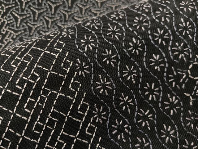 平和屋着物●総刺繍　刺し子　全通柄袋帯　吉祥柄　正絹　逸品　CABJ0556vp