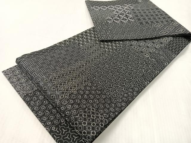 平和屋着物●総刺繍　刺し子　全通柄袋帯　吉祥柄　正絹　逸品　CABJ0556vp