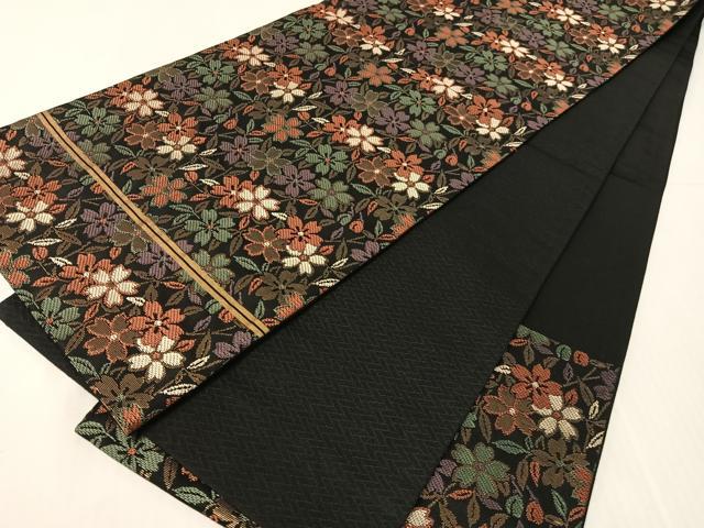 平和屋着物●西陣　川島織物　六通柄京袋帯　桜尽くし　黒地　金糸　CABJ0558vp