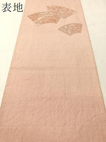 平和屋着物●中国三大刺繍　スワトウ刺繍　総刺繍　太鼓柄袋帯　紬地　地紙花文　正絹　逸品　CABJ0566vp
