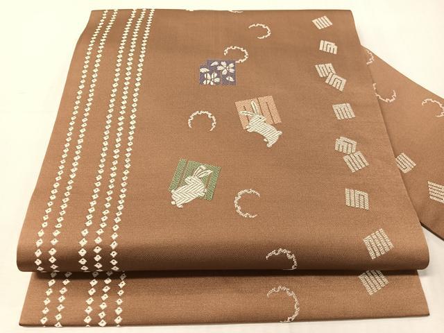 平和屋着物●九寸名古屋帯　跳び兎　源氏香　正絹　逸品　未使用　CABJ0570vp