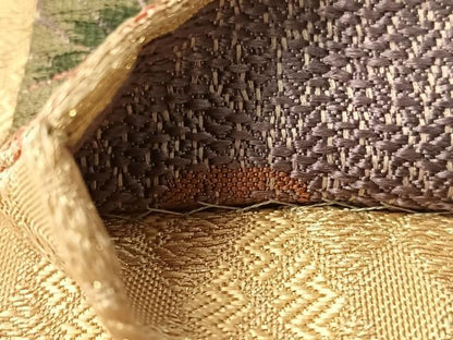 平和屋着物●織匠十一代目　篠屋宗兵衛謹製　綴れ唐織　六通柄袋帯　草木菱文　正絹　逸品　未使用　CABJ0574vp