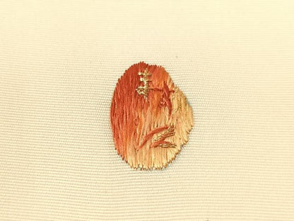 平和屋着物●中国三大刺繍　相良刺繍　総刺繍　塩瀬　九寸名古屋帯　作家物　枝梅文　金銀糸　正絹　逸品　CABJ0577vp