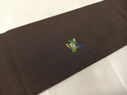 平和屋着物●九寸名古屋帯　花兎　鬼しぼ縮緬　正絹　逸品　CABJ0585vp