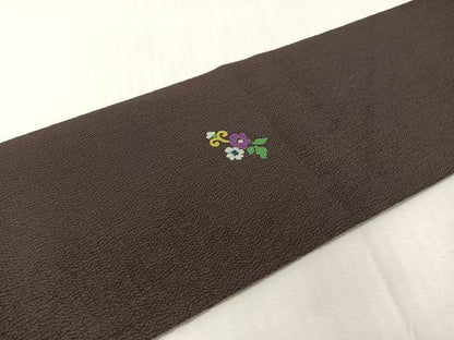 平和屋着物●九寸名古屋帯　花兎　鬼しぼ縮緬　正絹　逸品　CABJ0585vp