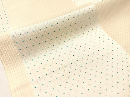 平和屋着物●八寸名古屋帯　市松文様　銀糸　正絹　逸品　未使用　CABJ0590vp