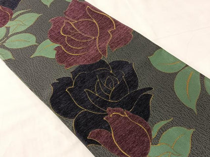 平和屋着物●両面　両方向　全通柄袋帯　モール　薔薇　正絹　逸品　CABJ0592vp