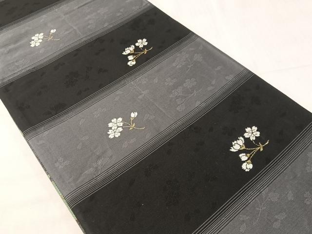 平和屋着物●両面　両方向　全通柄袋帯　モール　薔薇　正絹　逸品　CABJ0592vp