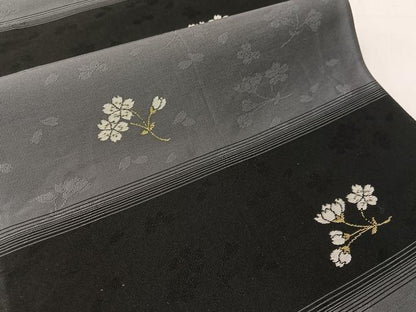 平和屋着物●両面　両方向　全通柄袋帯　モール　薔薇　正絹　逸品　CABJ0592vp