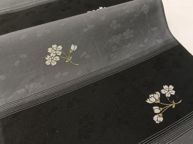 平和屋着物●両面　両方向　全通柄袋帯　モール　薔薇　正絹　逸品　CABJ0592vp