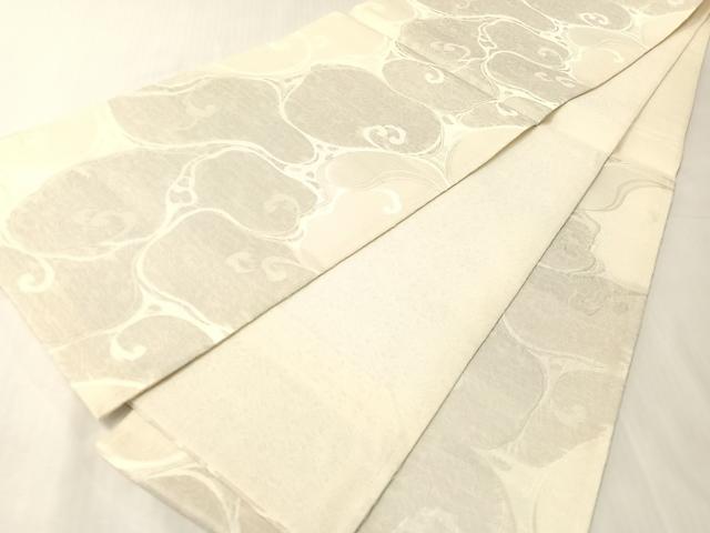 平和屋着物▽世界的友禅作家　千地泰弘　六通柄袋帯　スリーシーズン　春夏秋　流水更紗文　金銀糸　正絹　逸品　未使用　CABJ0595vp