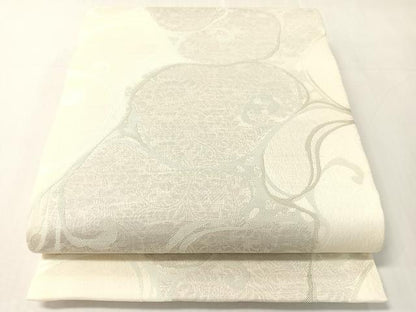 平和屋着物▽世界的友禅作家　千地泰弘　六通柄袋帯　スリーシーズン　春夏秋　流水更紗文　金銀糸　正絹　逸品　未使用　CABJ0595vp