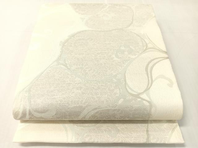 平和屋着物▽世界的友禅作家　千地泰弘　六通柄袋帯　スリーシーズン　春夏秋　流水更紗文　金銀糸　正絹　逸品　未使用　CABJ0595vp